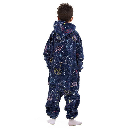 Snuggs Kids Blanket Onesie Dark blue space